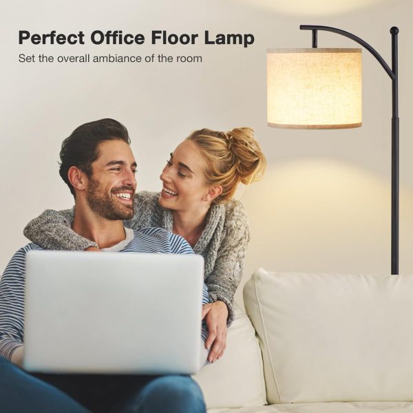 Ambimall Floor Lamp for Living Room with 3 Color Temperatures LED Bulb, Beige Lampshade & Foot Switch Included, Easy to Install, 9W Bulb Included - Image 5