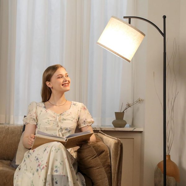Ambimall Floor Lamp for Living Room with 3 Color Temperatures LED Bulb, Beige Lampshade & Foot Switch Included, Easy to Install, 9W Bulb Included - Image 6