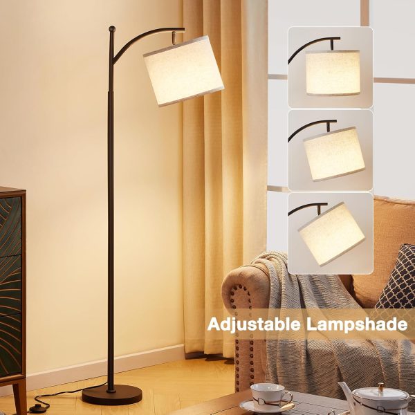 Ambimall Floor Lamp for Living Room with 3 Color Temperatures LED Bulb, Beige Lampshade & Foot Switch Included, Easy to Install, 9W Bulb Included - Image 7