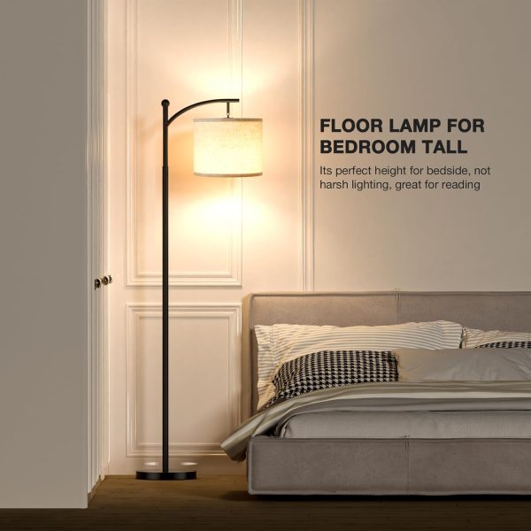 Ambimall Floor Lamp for Living Room with 3 Color Temperatures LED Bulb, Beige Lampshade & Foot Switch Included, Easy to Install, 9W Bulb Included - Image 8