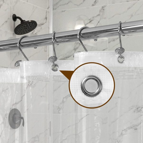 Plastic Shower Liner Clear - Premium PEVA Shower Curtain Liner with Rustproof Grommets and 3 Magnets, Waterproof Cute Lightweight Standard Size Shower Curtains for Bathroom - Clear - Image 6