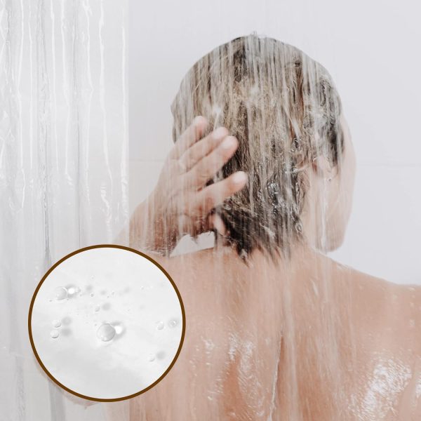 Plastic Shower Liner Clear - Premium PEVA Shower Curtain Liner with Rustproof Grommets and 3 Magnets, Waterproof Cute Lightweight Standard Size Shower Curtains for Bathroom - Clear - Image 9
