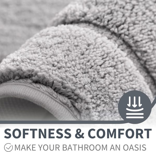 GRANNY SAYS Gray Bathroom Rugs, Bath Mats for Bathroom Non-Slip, Super Soft and Water Absorbent, Microfiber Bath Rugs, Machine Wash Dry, Bathroom Rugs for Bathroom Floor, Tub and Shower, 16" x 24" - Image 2