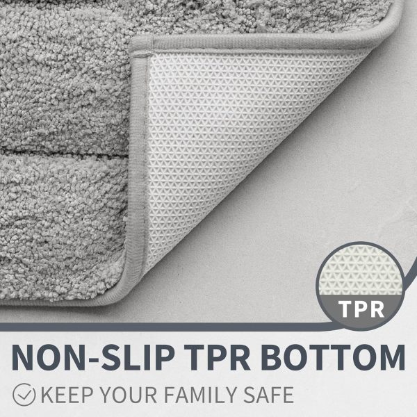 GRANNY SAYS Gray Bathroom Rugs, Bath Mats for Bathroom Non-Slip, Super Soft and Water Absorbent, Microfiber Bath Rugs, Machine Wash Dry, Bathroom Rugs for Bathroom Floor, Tub and Shower, 16" x 24" - Image 4