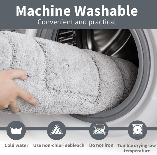GRANNY SAYS Gray Bathroom Rugs, Bath Mats for Bathroom Non-Slip, Super Soft and Water Absorbent, Microfiber Bath Rugs, Machine Wash Dry, Bathroom Rugs for Bathroom Floor, Tub and Shower, 16" x 24" - Image 5
