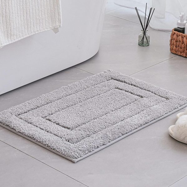 GRANNY SAYS Gray Bathroom Rugs, Bath Mats for Bathroom Non-Slip, Super Soft and Water Absorbent, Microfiber Bath Rugs, Machine Wash Dry, Bathroom Rugs for Bathroom Floor, Tub and Shower, 16" x 24" - Image 8