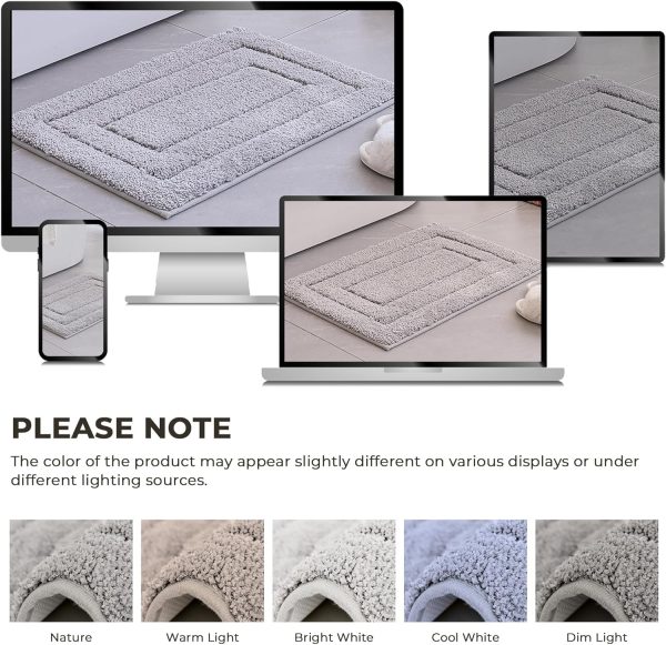 GRANNY SAYS Gray Bathroom Rugs, Bath Mats for Bathroom Non-Slip, Super Soft and Water Absorbent, Microfiber Bath Rugs, Machine Wash Dry, Bathroom Rugs for Bathroom Floor, Tub and Shower, 16" x 24" - Image 9