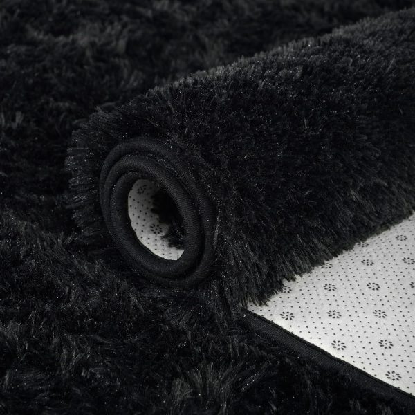 ISEAU Black Rug Super Soft Shaggy 4x6 Feet Rugs for Bedroom, Fluffy Area Rug for Living Room Floor Rug, Fuzzy and Comfy Carpet Nursery Shag Rug for Kids Boys Room Decor - Image 6