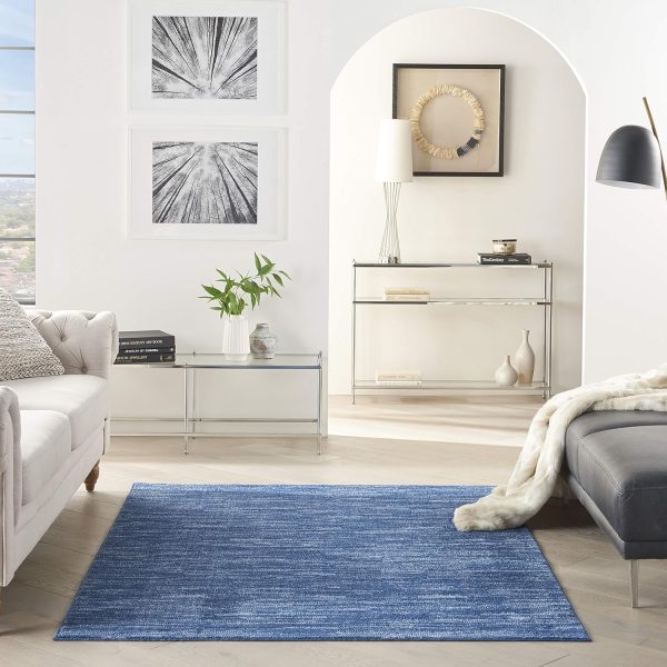 Nourison Essentials Indoor/Outdoor Navy Blue 4' x 6' Area Rug, Easy Cleaning, Non Shedding, Bed Room, Living Room, Dining Room, Backyard, Deck, Patio (4x6) - Image 3