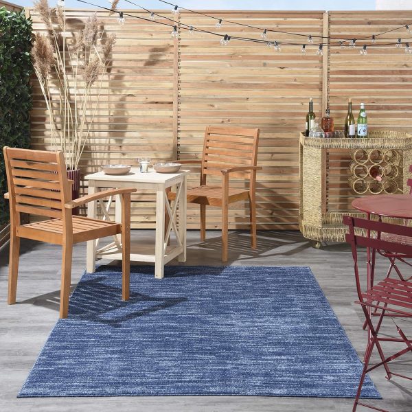 Nourison Essentials Indoor/Outdoor Navy Blue 4' x 6' Area Rug, Easy Cleaning, Non Shedding, Bed Room, Living Room, Dining Room, Backyard, Deck, Patio (4x6) - Image 4