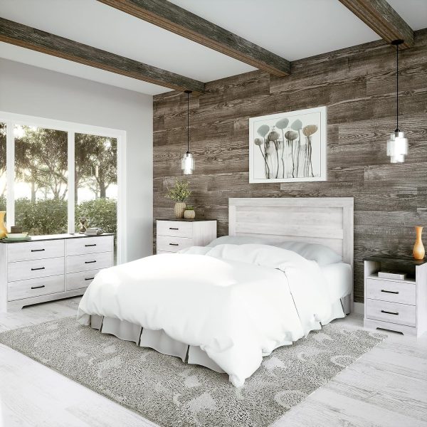 Prepac Rustic Ridge Farmhouse 6-Drawer Chest of Drawers for Bedroom, Wooden Bedroom Drawer Dresser with 6 Storage Drawers, 18.25in x 53.25in x 28.5in, Washed White, ADBR-1606-1 - Image 9