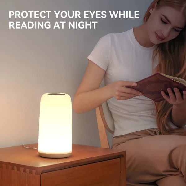 Touch Bedside Table Lamp, [Sleek Design & RGB Mode] 3 Way Dimmable Small Lamp for Bedroom, LED Lamp with Warm White Lights, Multi-Color Smart Nightstand Lamp for for Living Room Home Gifts - Image 7