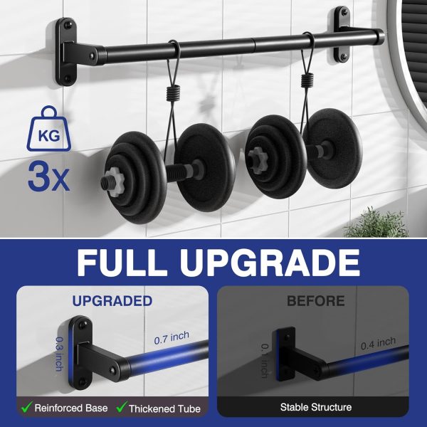 Towel Rack for Bathroom - 24" Rustproof Towel Holder, Sturdy Towel Bar Wall Mounted, Space-Saving Towel Hanger, Bathroom Accessories, Home Decor, Apparment Essentials, Black - Image 6