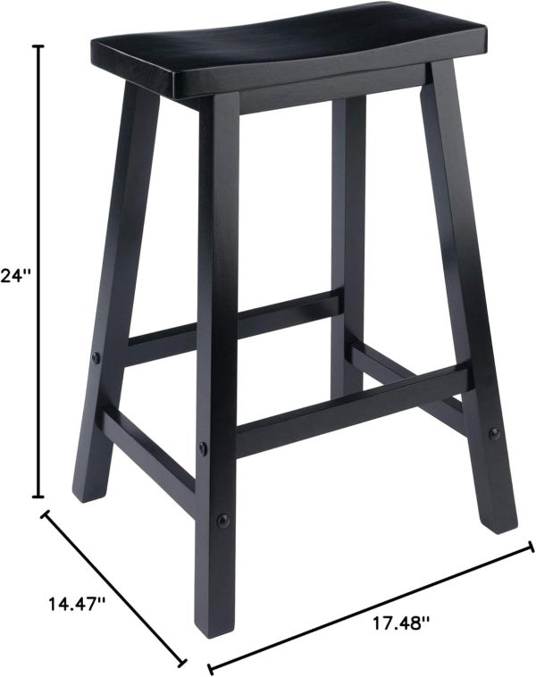 Winsome 20084 Satori Stool, 24", Black - Image 8