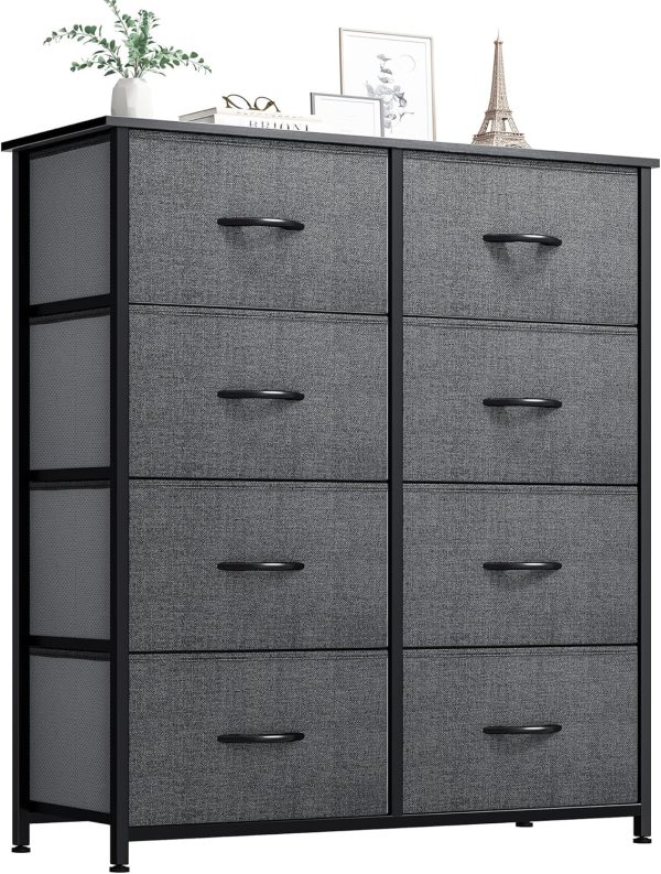 YITAHOME Dresser for Bedroom, Fabric Dresser with 8 Drawers,Tall Dresser,Chest of Drawers for Closet